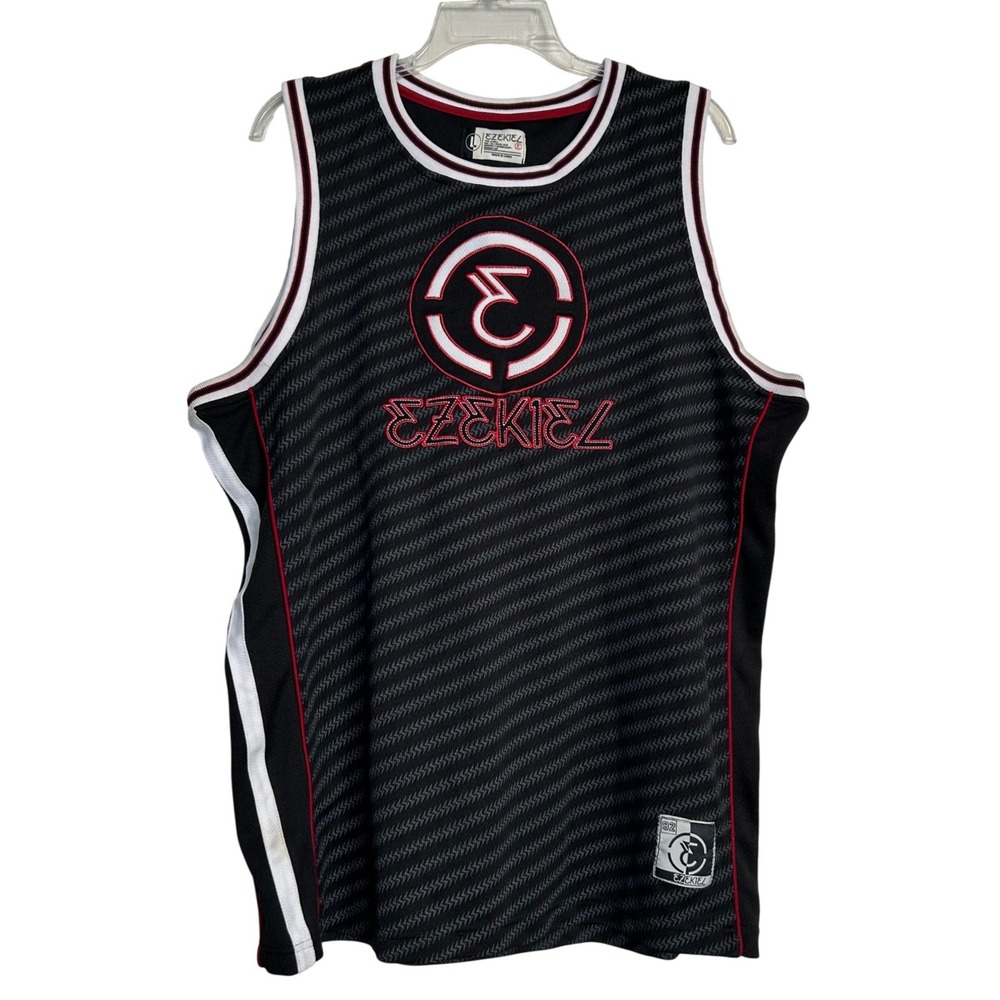 Ezekiel Y2K Mesh Jersey Tank Mens Large Black Streetwear Skater Graphic